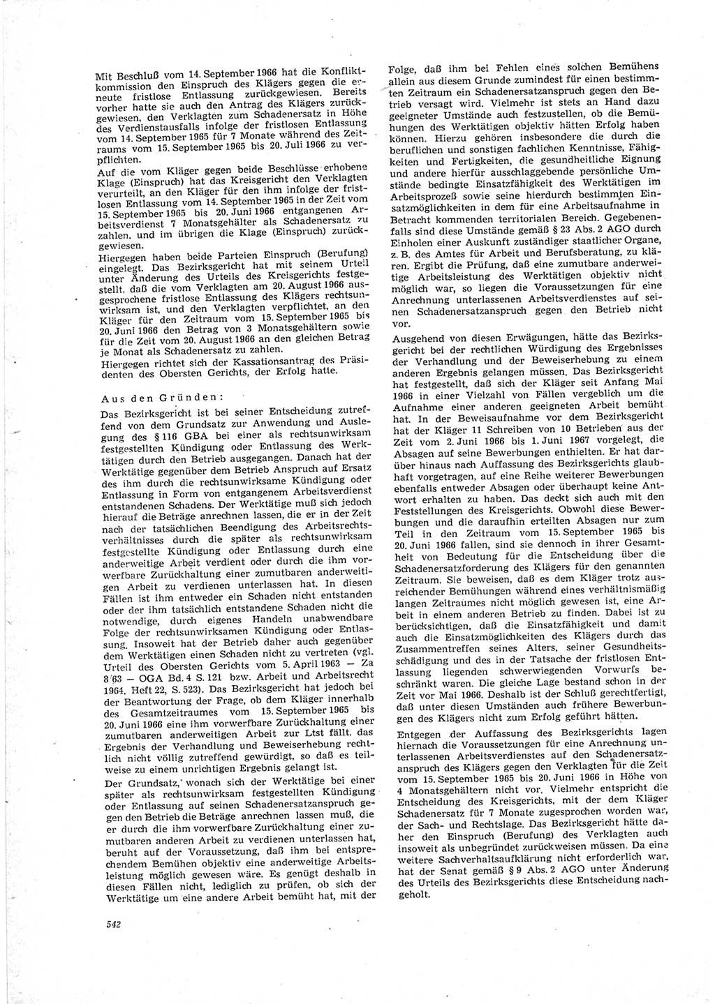 Neue Justiz (NJ), Zeitschrift für Recht und Rechtswissenschaft [Deutsche Demokratische Republik (DDR)], 23. Jahrgang 1969, Seite 542 (NJ DDR 1969, S. 542)