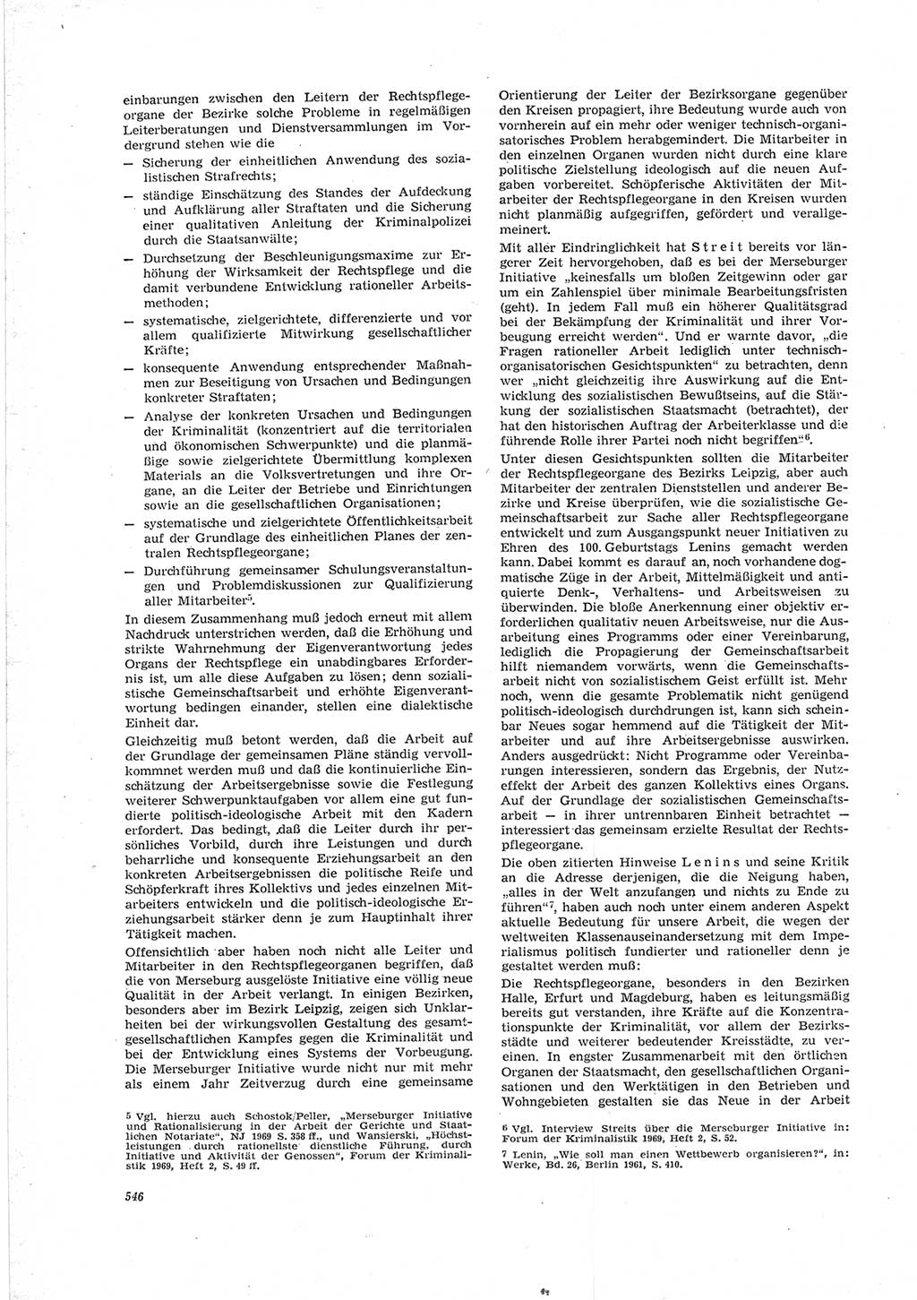 Neue Justiz (NJ), Zeitschrift für Recht und Rechtswissenschaft [Deutsche Demokratische Republik (DDR)], 23. Jahrgang 1969, Seite 546 (NJ DDR 1969, S. 546)