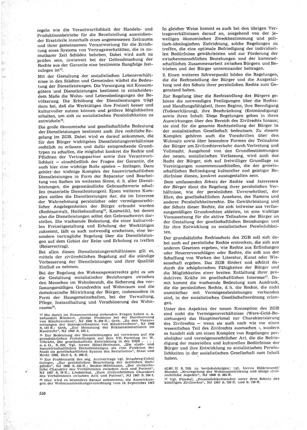 Neue Justiz (NJ), Zeitschrift für Recht und Rechtswissenschaft [Deutsche Demokratische Republik (DDR)], 23. Jahrgang 1969, Seite 550 (NJ DDR 1969, S. 550)