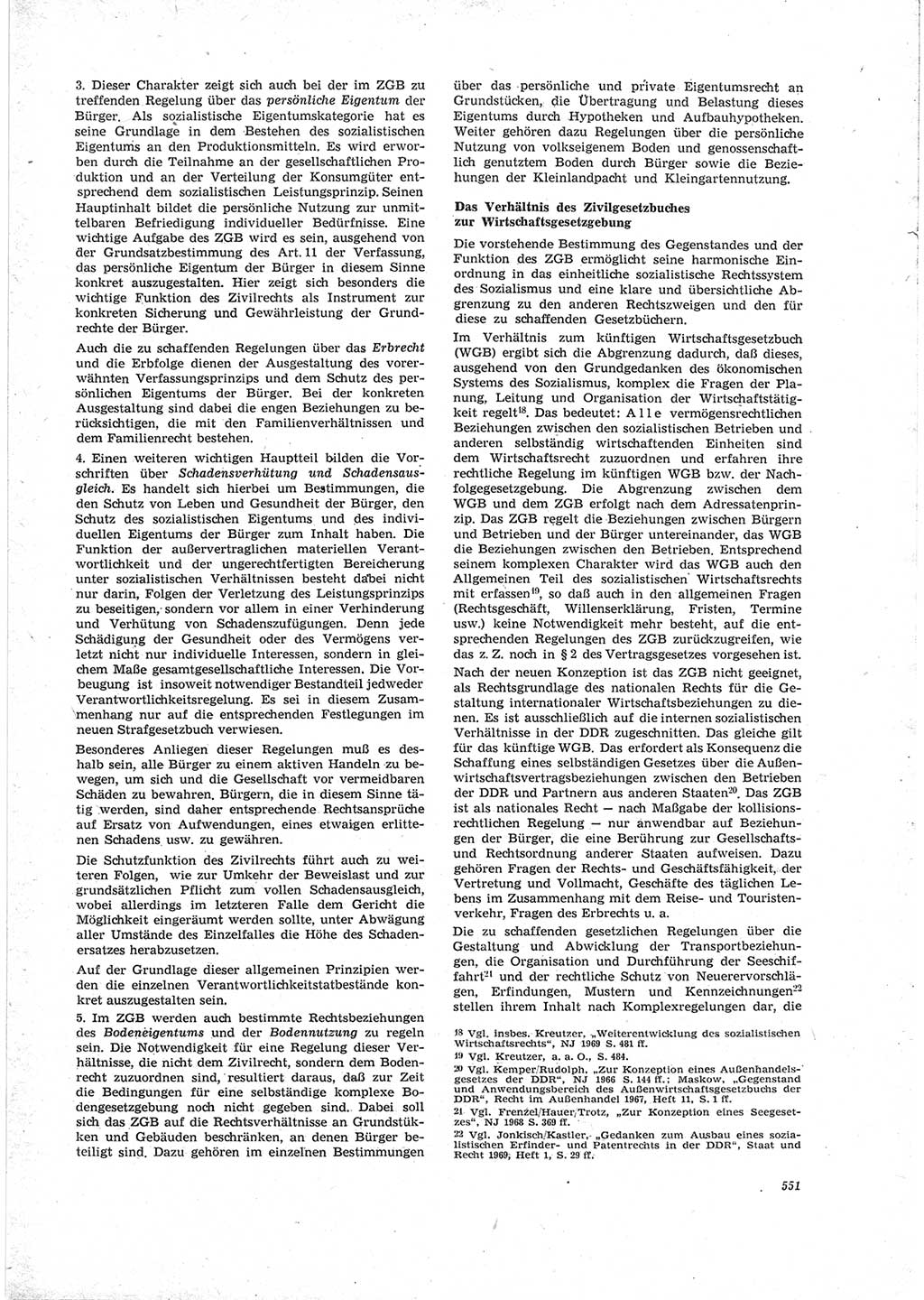 Neue Justiz (NJ), Zeitschrift für Recht und Rechtswissenschaft [Deutsche Demokratische Republik (DDR)], 23. Jahrgang 1969, Seite 551 (NJ DDR 1969, S. 551)