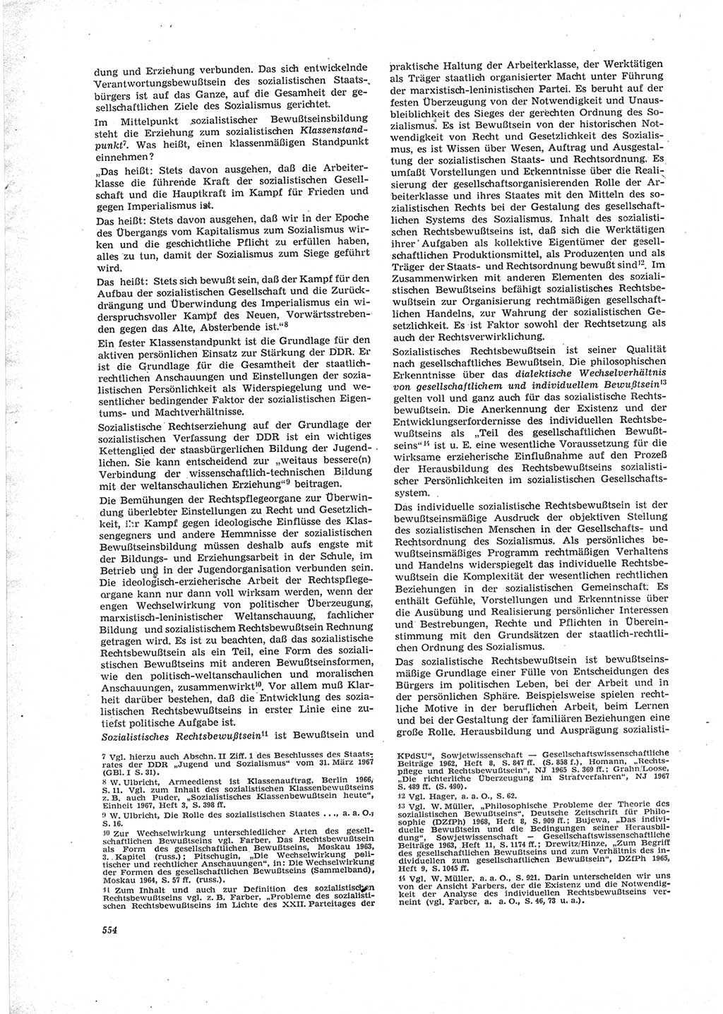 Neue Justiz (NJ), Zeitschrift für Recht und Rechtswissenschaft [Deutsche Demokratische Republik (DDR)], 23. Jahrgang 1969, Seite 554 (NJ DDR 1969, S. 554)