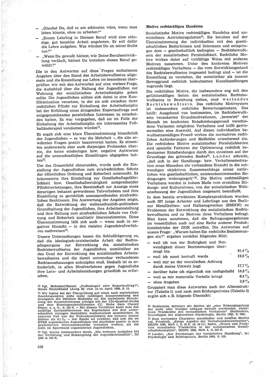 Neue Justiz (NJ), Zeitschrift für Recht und Rechtswissenschaft [Deutsche Demokratische Republik (DDR)], 23. Jahrgang 1969, Seite 556 (NJ DDR 1969, S. 556)