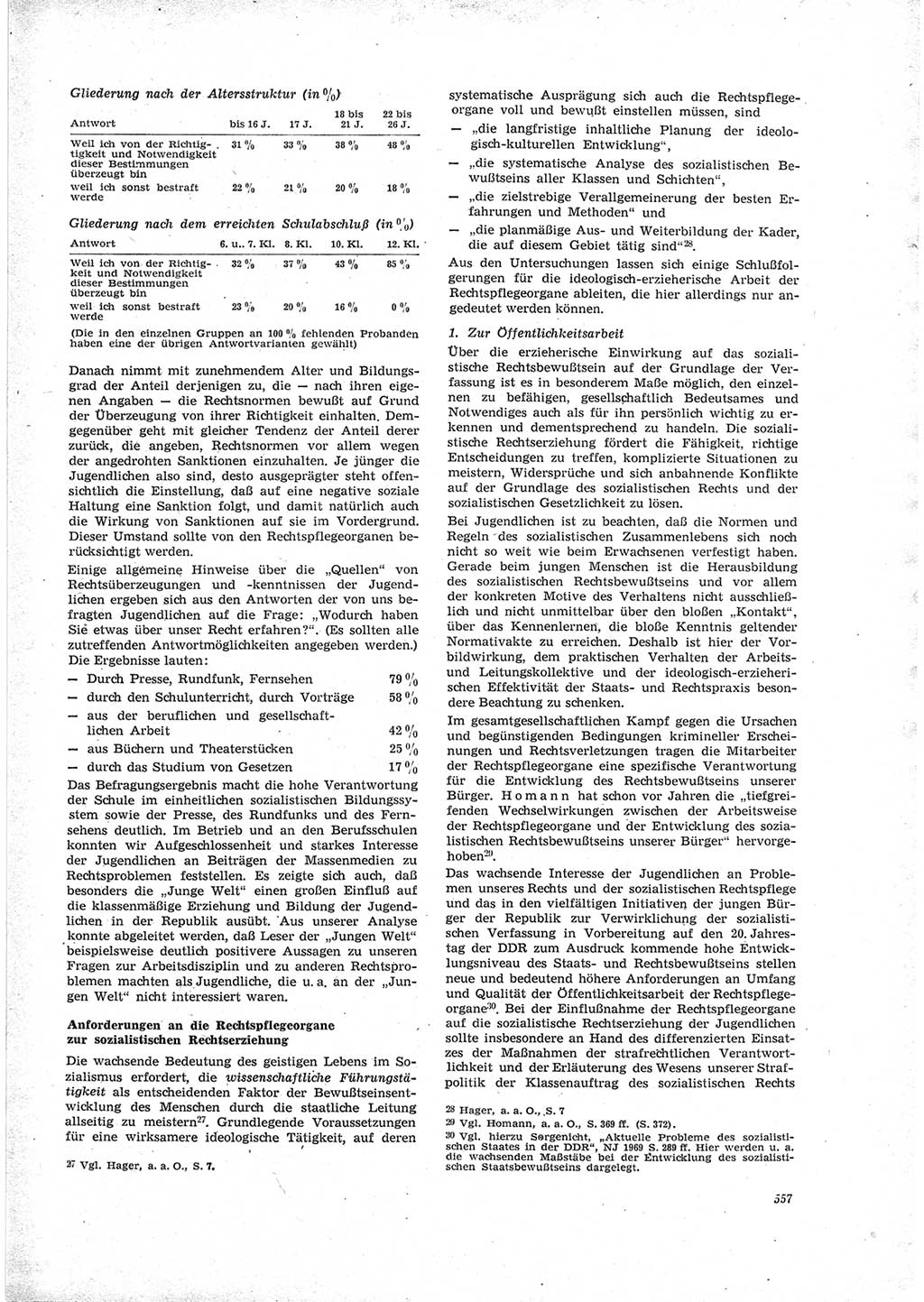 Neue Justiz (NJ), Zeitschrift für Recht und Rechtswissenschaft [Deutsche Demokratische Republik (DDR)], 23. Jahrgang 1969, Seite 557 (NJ DDR 1969, S. 557)