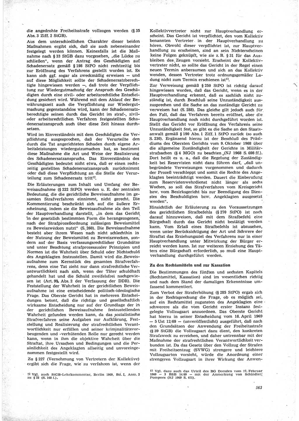 Neue Justiz (NJ), Zeitschrift für Recht und Rechtswissenschaft [Deutsche Demokratische Republik (DDR)], 23. Jahrgang 1969, Seite 563 (NJ DDR 1969, S. 563)