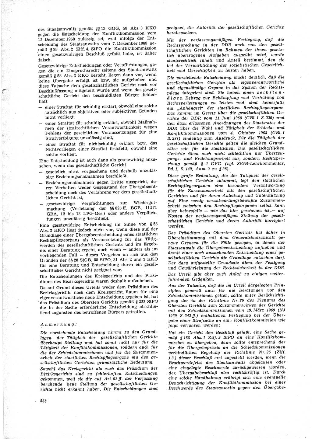 Neue Justiz (NJ), Zeitschrift für Recht und Rechtswissenschaft [Deutsche Demokratische Republik (DDR)], 23. Jahrgang 1969, Seite 568 (NJ DDR 1969, S. 568)