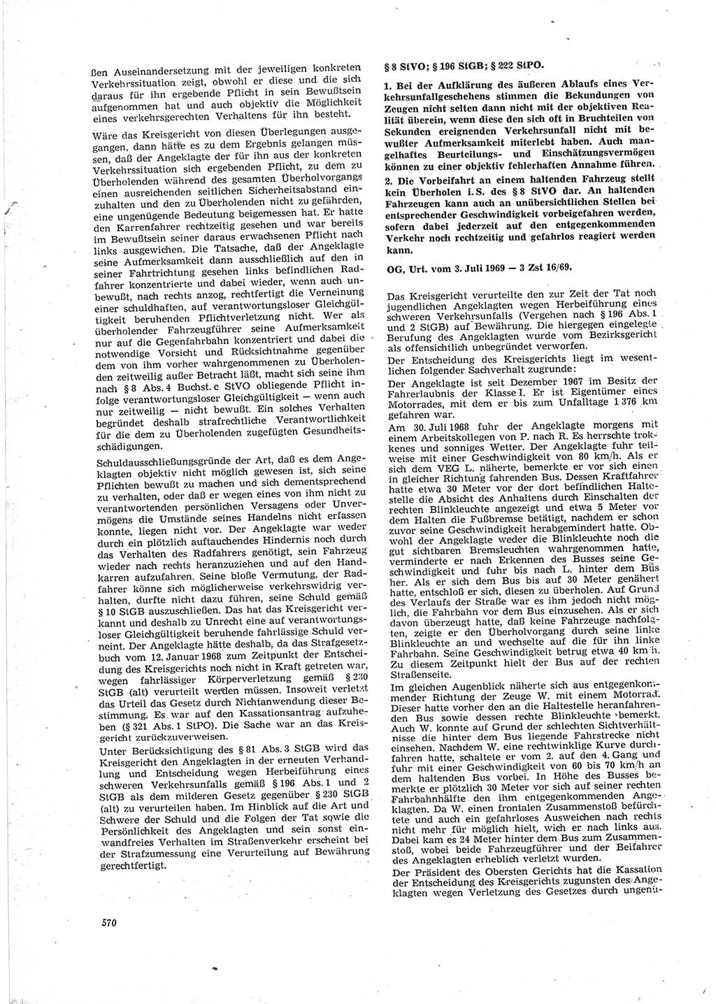 Neue Justiz (NJ), Zeitschrift für Recht und Rechtswissenschaft [Deutsche Demokratische Republik (DDR)], 23. Jahrgang 1969, Seite 570 (NJ DDR 1969, S. 570)