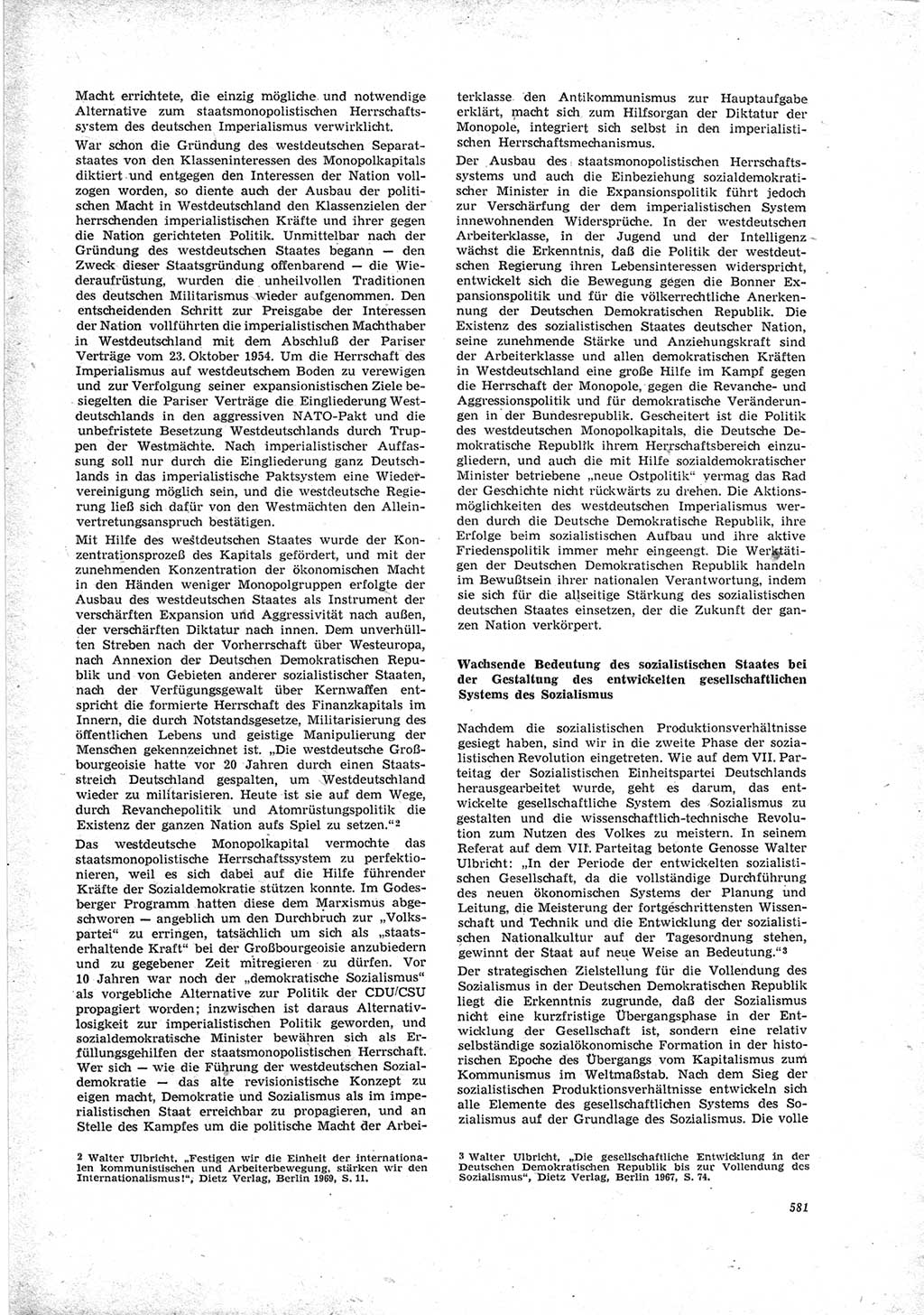 Neue Justiz (NJ), Zeitschrift für Recht und Rechtswissenschaft [Deutsche Demokratische Republik (DDR)], 23. Jahrgang 1969, Seite 581 (NJ DDR 1969, S. 581)