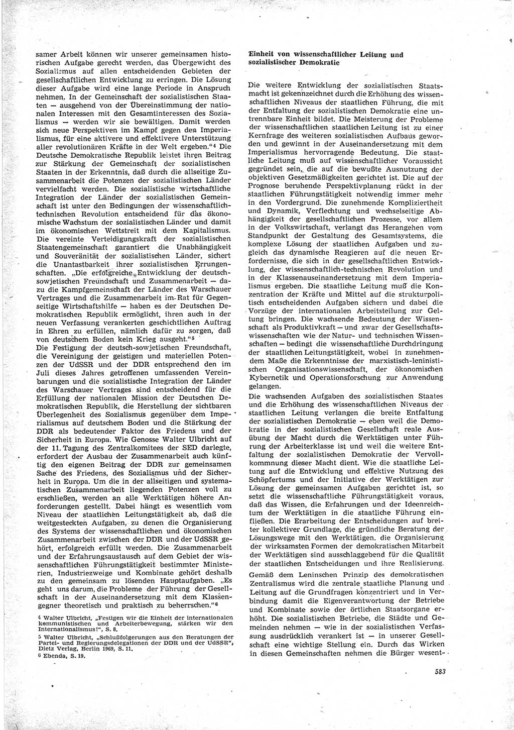 Neue Justiz (NJ), Zeitschrift für Recht und Rechtswissenschaft [Deutsche Demokratische Republik (DDR)], 23. Jahrgang 1969, Seite 583 (NJ DDR 1969, S. 583)