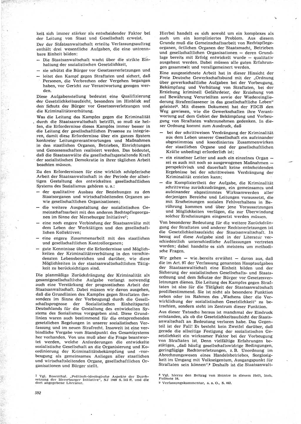 Neue Justiz (NJ), Zeitschrift für Recht und Rechtswissenschaft [Deutsche Demokratische Republik (DDR)], 23. Jahrgang 1969, Seite 592 (NJ DDR 1969, S. 592)