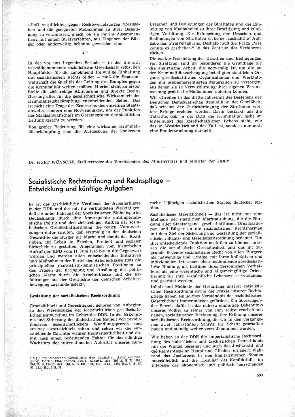 Neue Justiz (NJ), Zeitschrift für Recht und Rechtswissenschaft [Deutsche Demokratische Republik (DDR)], 23. Jahrgang 1969, Seite 593 (NJ DDR 1969, S. 593)