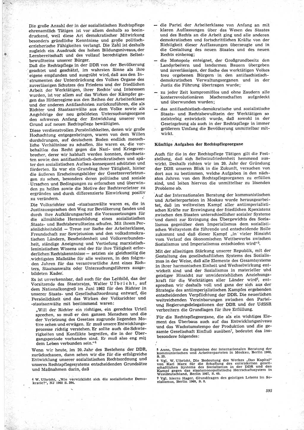 Neue Justiz (NJ), Zeitschrift für Recht und Rechtswissenschaft [Deutsche Demokratische Republik (DDR)], 23. Jahrgang 1969, Seite 595 (NJ DDR 1969, S. 595)