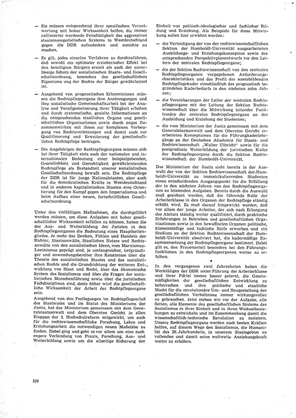 Neue Justiz (NJ), Zeitschrift für Recht und Rechtswissenschaft [Deutsche Demokratische Republik (DDR)], 23. Jahrgang 1969, Seite 596 (NJ DDR 1969, S. 596)