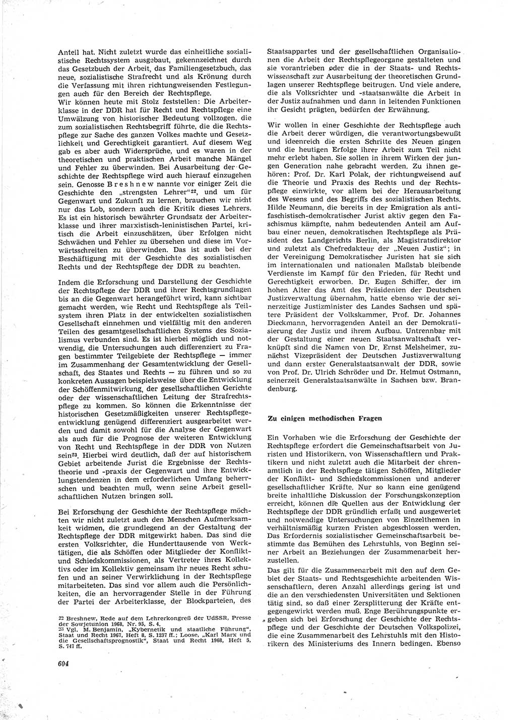 Neue Justiz (NJ), Zeitschrift für Recht und Rechtswissenschaft [Deutsche Demokratische Republik (DDR)], 23. Jahrgang 1969, Seite 604 (NJ DDR 1969, S. 604)