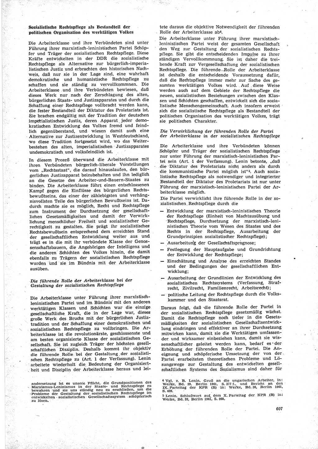 Neue Justiz (NJ), Zeitschrift für Recht und Rechtswissenschaft [Deutsche Demokratische Republik (DDR)], 23. Jahrgang 1969, Seite 607 (NJ DDR 1969, S. 607)