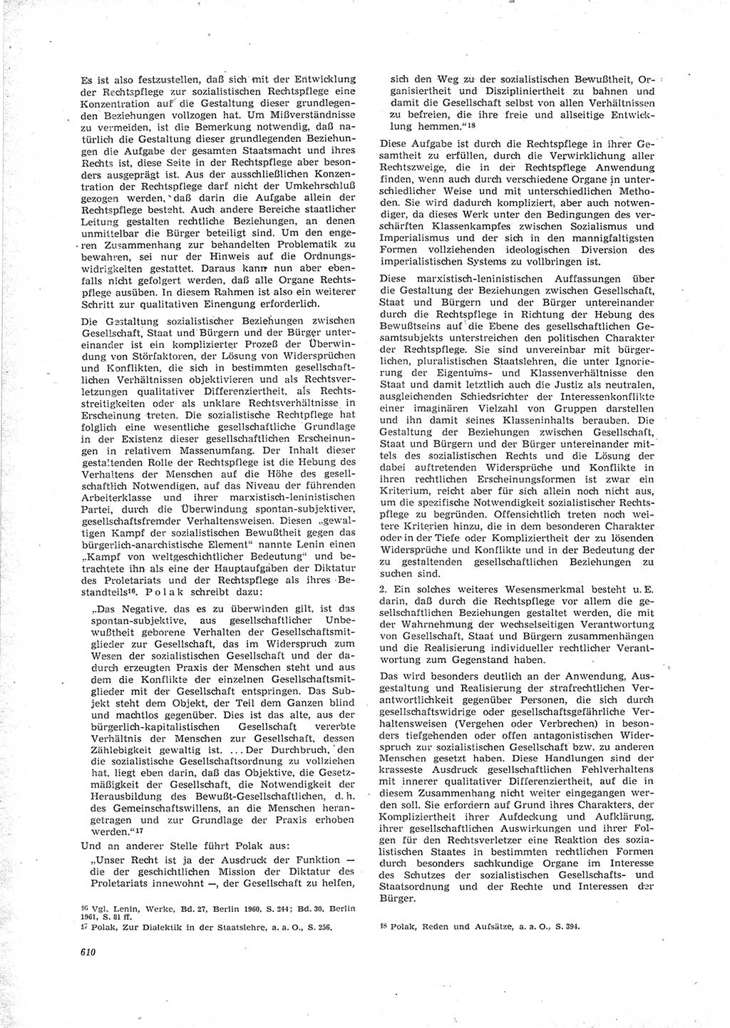 Neue Justiz (NJ), Zeitschrift für Recht und Rechtswissenschaft [Deutsche Demokratische Republik (DDR)], 23. Jahrgang 1969, Seite 610 (NJ DDR 1969, S. 610)