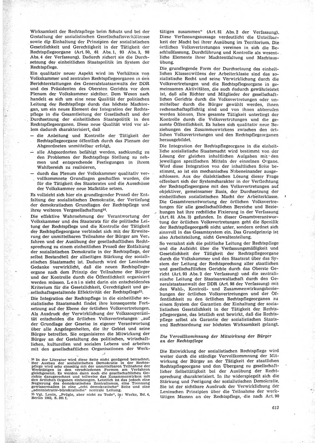 Neue Justiz (NJ), Zeitschrift für Recht und Rechtswissenschaft [Deutsche Demokratische Republik (DDR)], 23. Jahrgang 1969, Seite 613 (NJ DDR 1969, S. 613)
