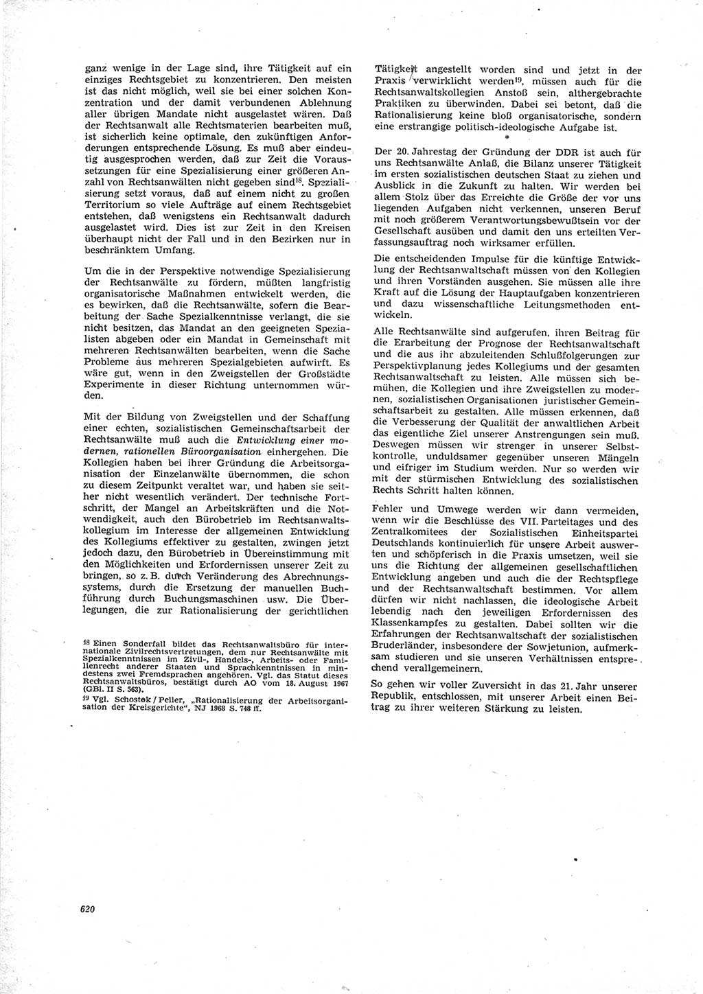 Neue Justiz (NJ), Zeitschrift für Recht und Rechtswissenschaft [Deutsche Demokratische Republik (DDR)], 23. Jahrgang 1969, Seite 620 (NJ DDR 1969, S. 620)