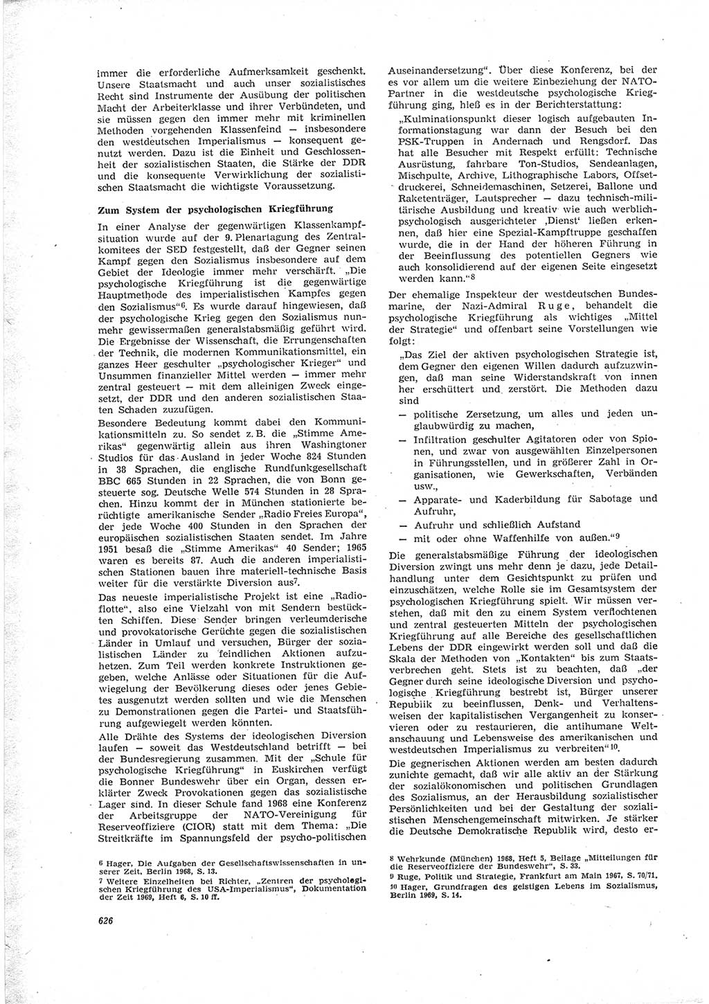 Neue Justiz (NJ), Zeitschrift für Recht und Rechtswissenschaft [Deutsche Demokratische Republik (DDR)], 23. Jahrgang 1969, Seite 626 (NJ DDR 1969, S. 626)