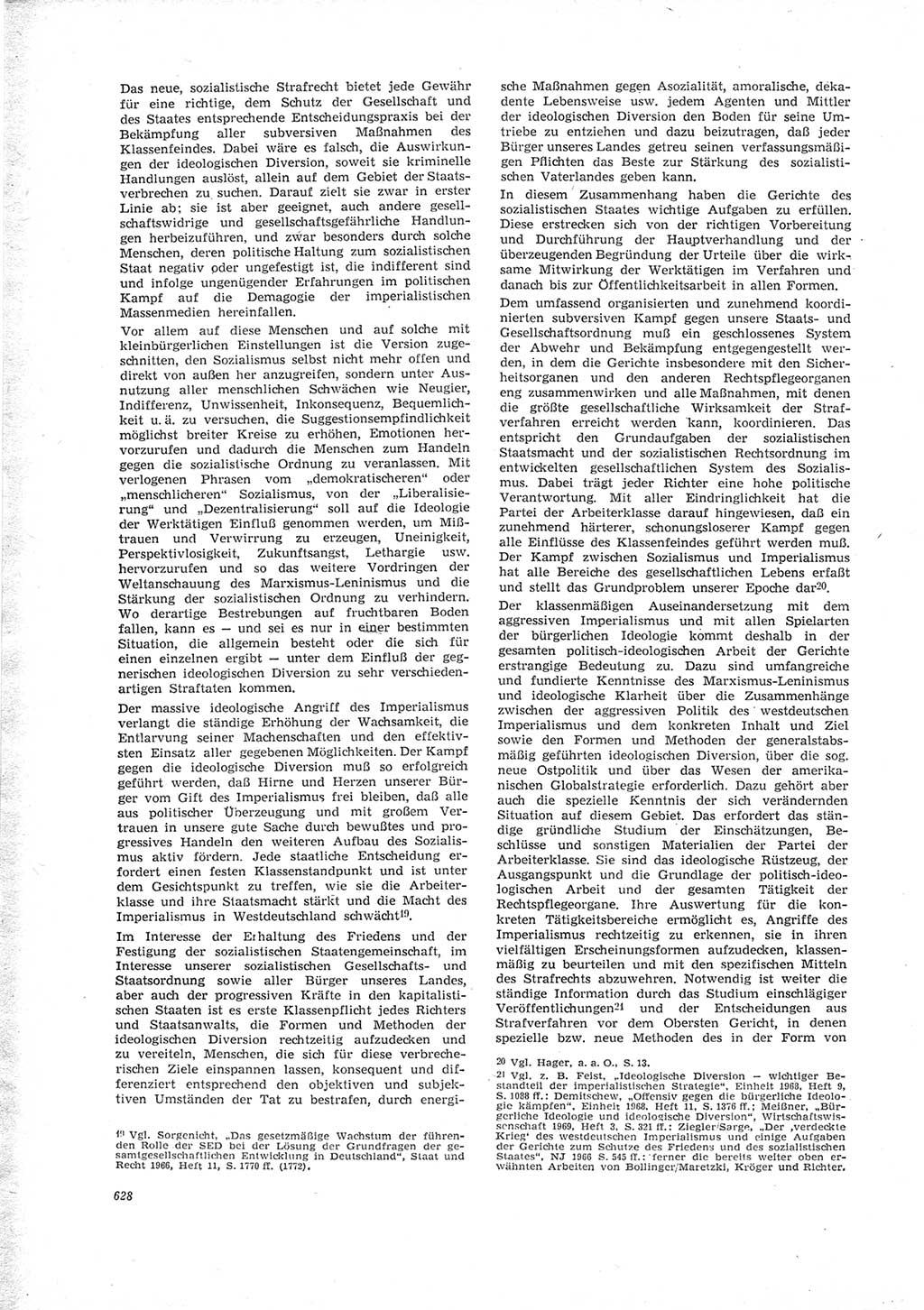 Neue Justiz (NJ), Zeitschrift für Recht und Rechtswissenschaft [Deutsche Demokratische Republik (DDR)], 23. Jahrgang 1969, Seite 628 (NJ DDR 1969, S. 628)