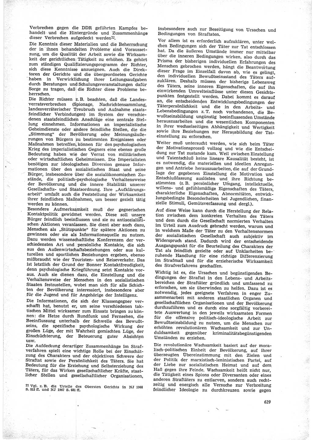 Neue Justiz (NJ), Zeitschrift für Recht und Rechtswissenschaft [Deutsche Demokratische Republik (DDR)], 23. Jahrgang 1969, Seite 629 (NJ DDR 1969, S. 629)