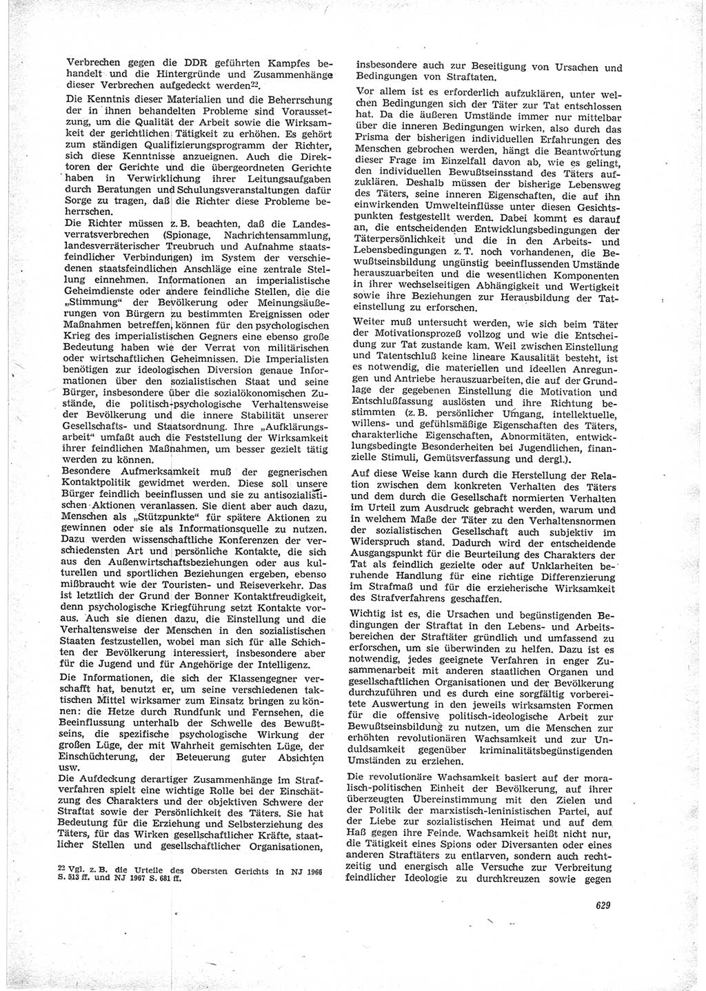 Neue Justiz (NJ), Zeitschrift für Recht und Rechtswissenschaft [Deutsche Demokratische Republik (DDR)], 23. Jahrgang 1969, Seite 629 (NJ DDR 1969, S. 629)