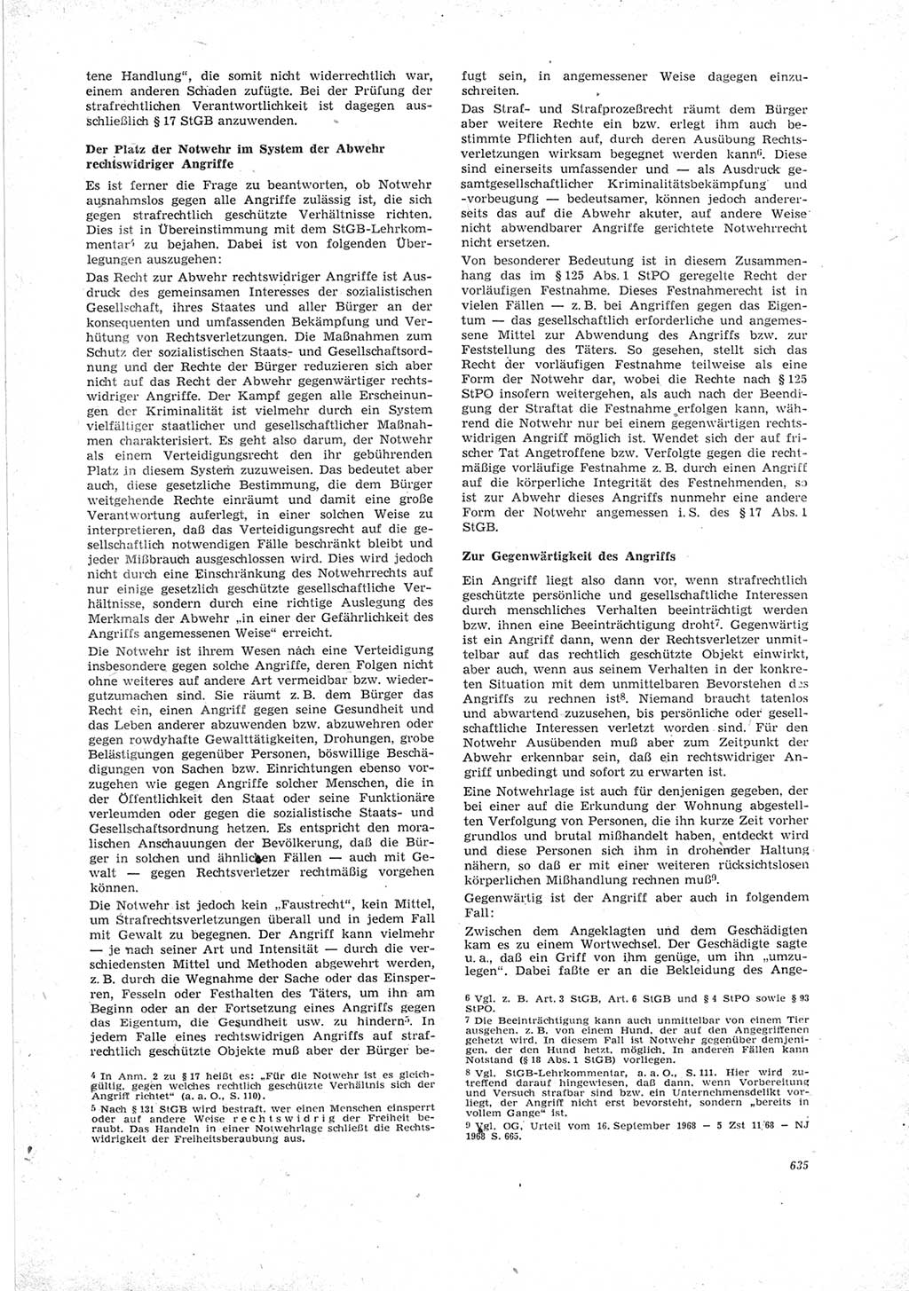 Neue Justiz (NJ), Zeitschrift für Recht und Rechtswissenschaft [Deutsche Demokratische Republik (DDR)], 23. Jahrgang 1969, Seite 635 (NJ DDR 1969, S. 635)