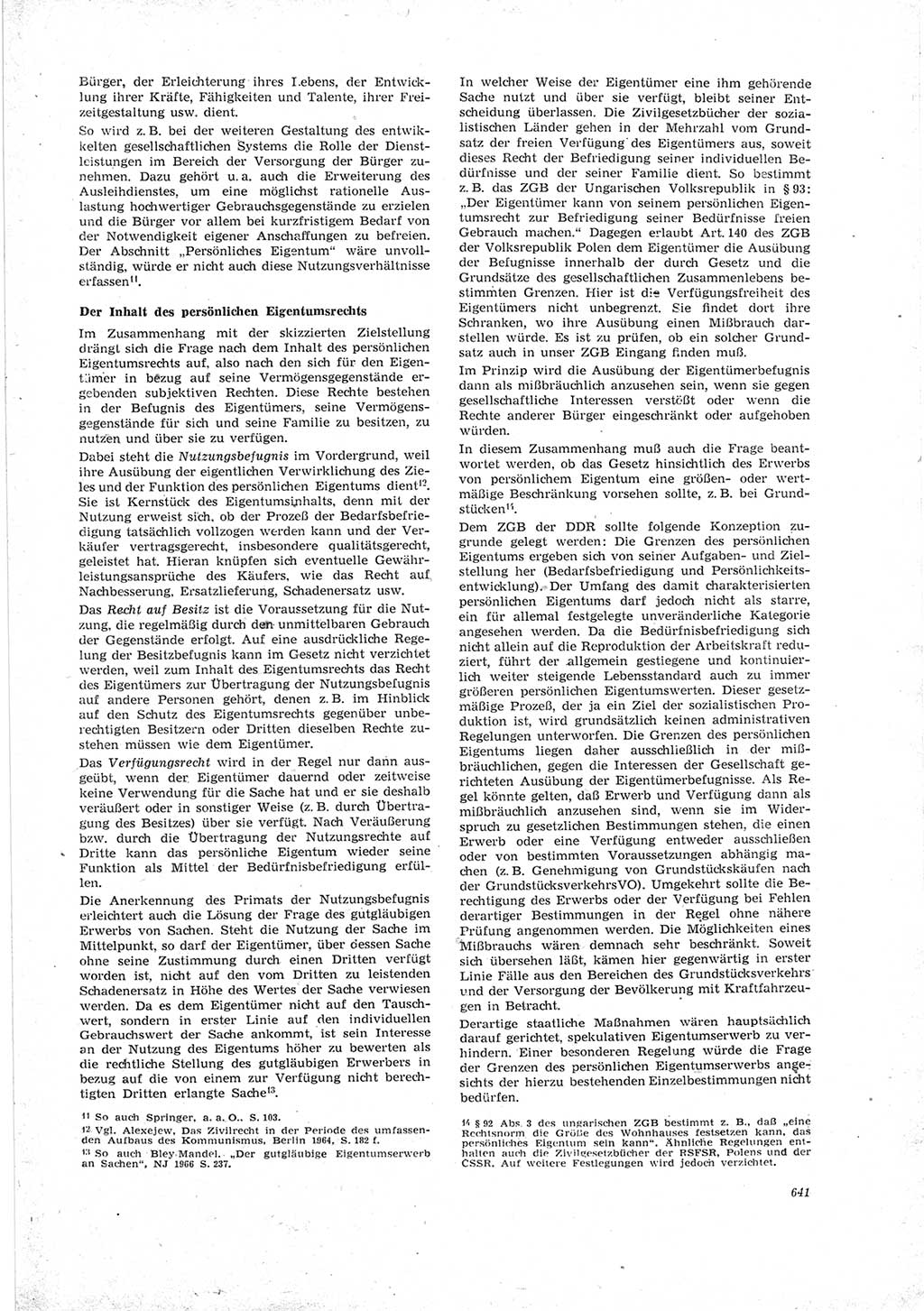 Neue Justiz (NJ), Zeitschrift für Recht und Rechtswissenschaft [Deutsche Demokratische Republik (DDR)], 23. Jahrgang 1969, Seite 641 (NJ DDR 1969, S. 641)