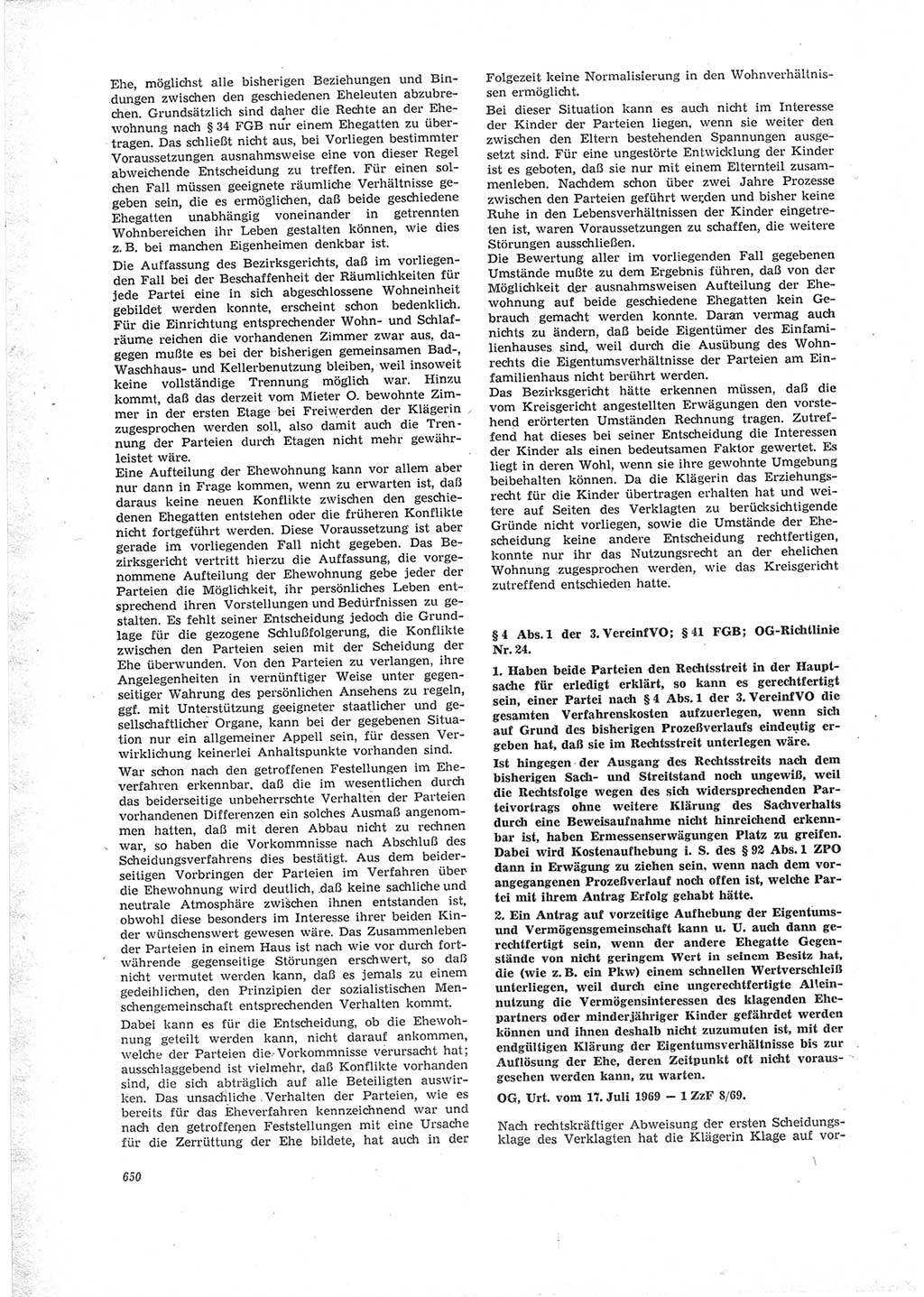 Neue Justiz (NJ), Zeitschrift für Recht und Rechtswissenschaft [Deutsche Demokratische Republik (DDR)], 23. Jahrgang 1969, Seite 650 (NJ DDR 1969, S. 650)