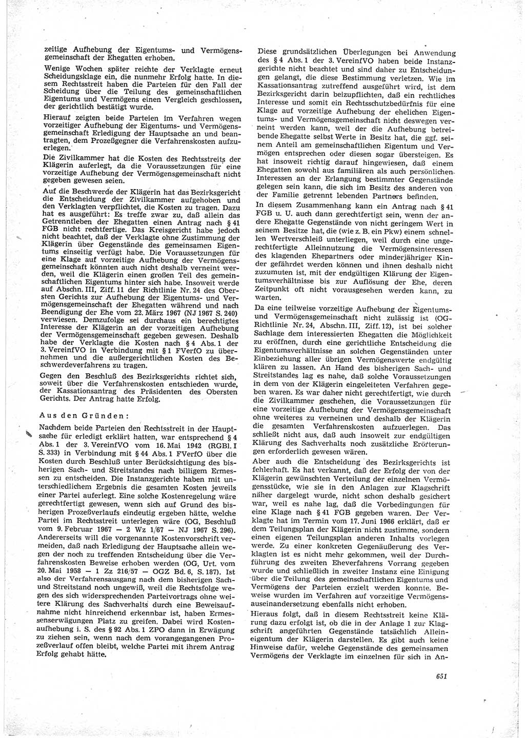 Neue Justiz (NJ), Zeitschrift für Recht und Rechtswissenschaft [Deutsche Demokratische Republik (DDR)], 23. Jahrgang 1969, Seite 651 (NJ DDR 1969, S. 651)