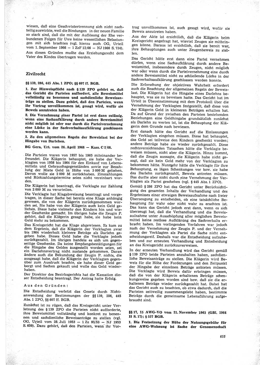 Neue Justiz (NJ), Zeitschrift für Recht und Rechtswissenschaft [Deutsche Demokratische Republik (DDR)], 23. Jahrgang 1969, Seite 655 (NJ DDR 1969, S. 655)