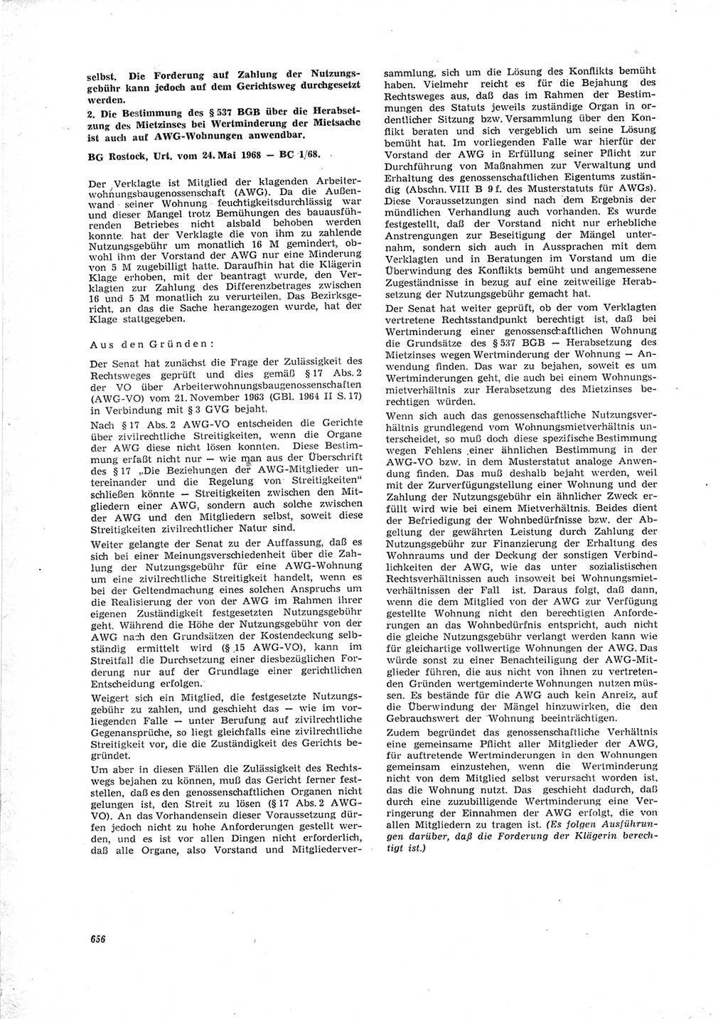 Neue Justiz (NJ), Zeitschrift für Recht und Rechtswissenschaft [Deutsche Demokratische Republik (DDR)], 23. Jahrgang 1969, Seite 656 (NJ DDR 1969, S. 656)