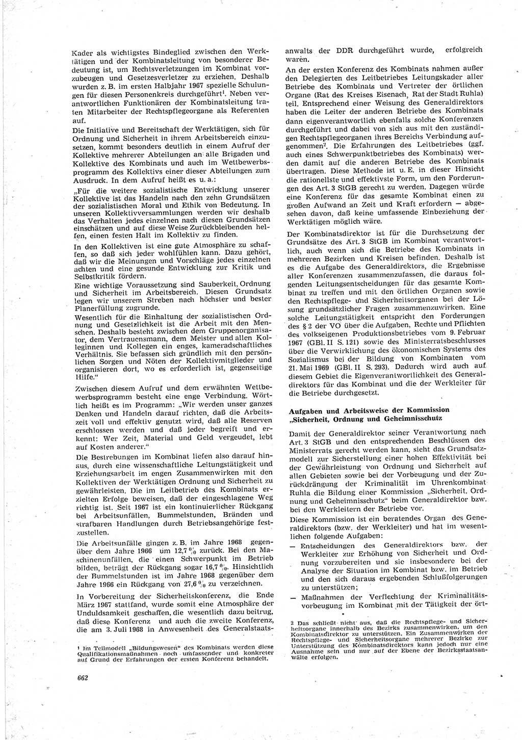 Neue Justiz (NJ), Zeitschrift für Recht und Rechtswissenschaft [Deutsche Demokratische Republik (DDR)], 23. Jahrgang 1969, Seite 662 (NJ DDR 1969, S. 662)