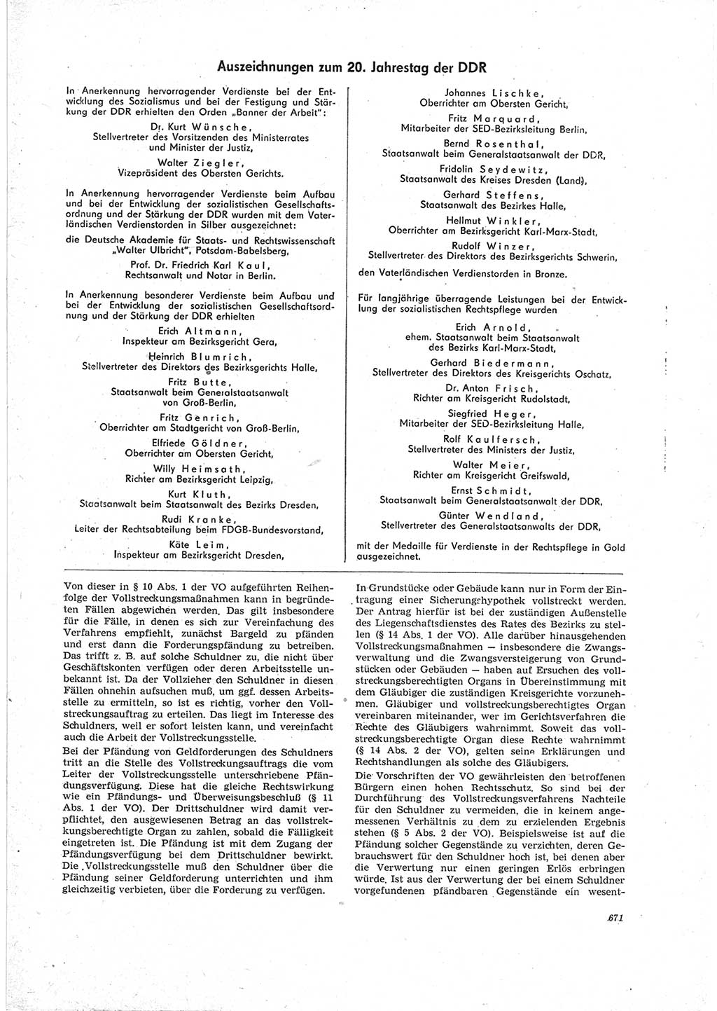 Neue Justiz (NJ), Zeitschrift für Recht und Rechtswissenschaft [Deutsche Demokratische Republik (DDR)], 23. Jahrgang 1969, Seite 671 (NJ DDR 1969, S. 671)