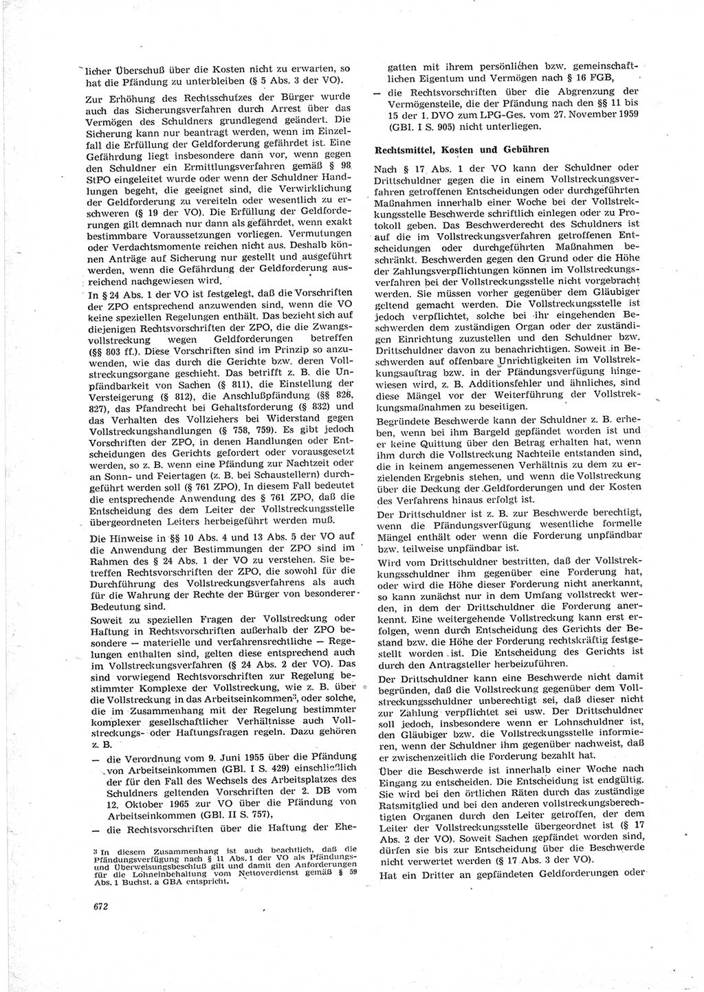 Neue Justiz (NJ), Zeitschrift für Recht und Rechtswissenschaft [Deutsche Demokratische Republik (DDR)], 23. Jahrgang 1969, Seite 672 (NJ DDR 1969, S. 672)