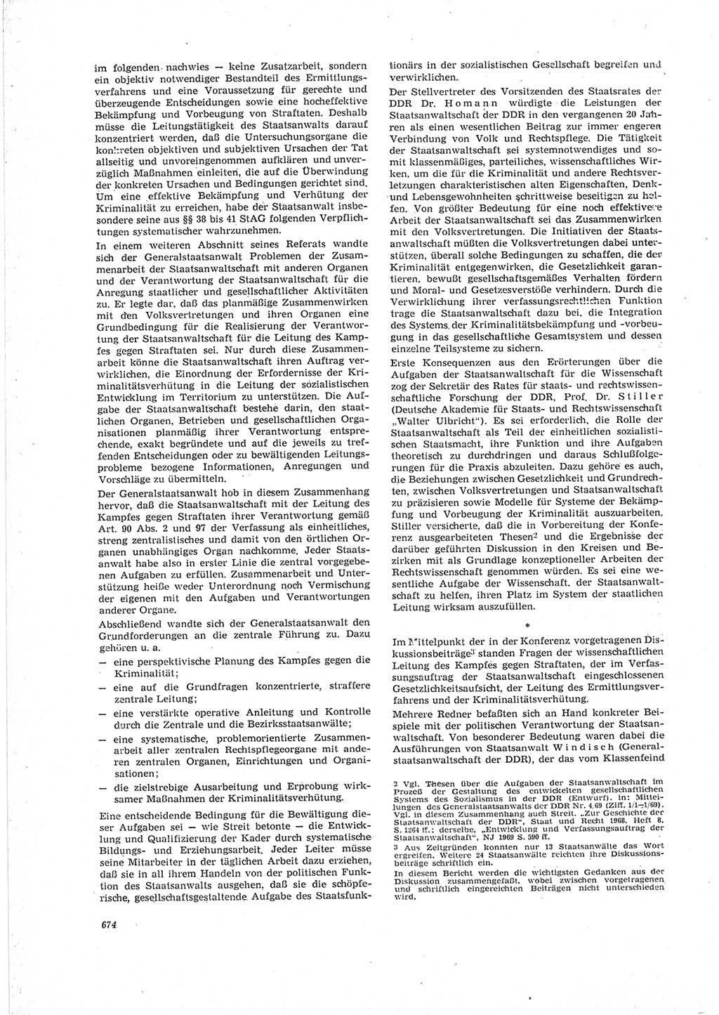Neue Justiz (NJ), Zeitschrift für Recht und Rechtswissenschaft [Deutsche Demokratische Republik (DDR)], 23. Jahrgang 1969, Seite 674 (NJ DDR 1969, S. 674)