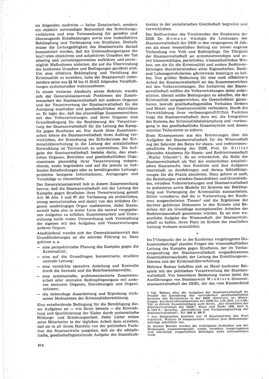 Neue Justiz (NJ), Zeitschrift für Recht und Rechtswissenschaft [Deutsche Demokratische Republik (DDR)], 23. Jahrgang 1969, Seite 674 (NJ DDR 1969, S. 674)