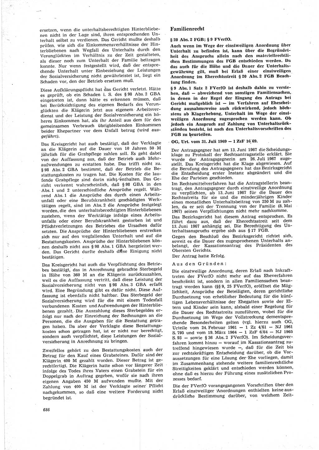 Neue Justiz (NJ), Zeitschrift für Recht und Rechtswissenschaft [Deutsche Demokratische Republik (DDR)], 23. Jahrgang 1969, Seite 686 (NJ DDR 1969, S. 686)