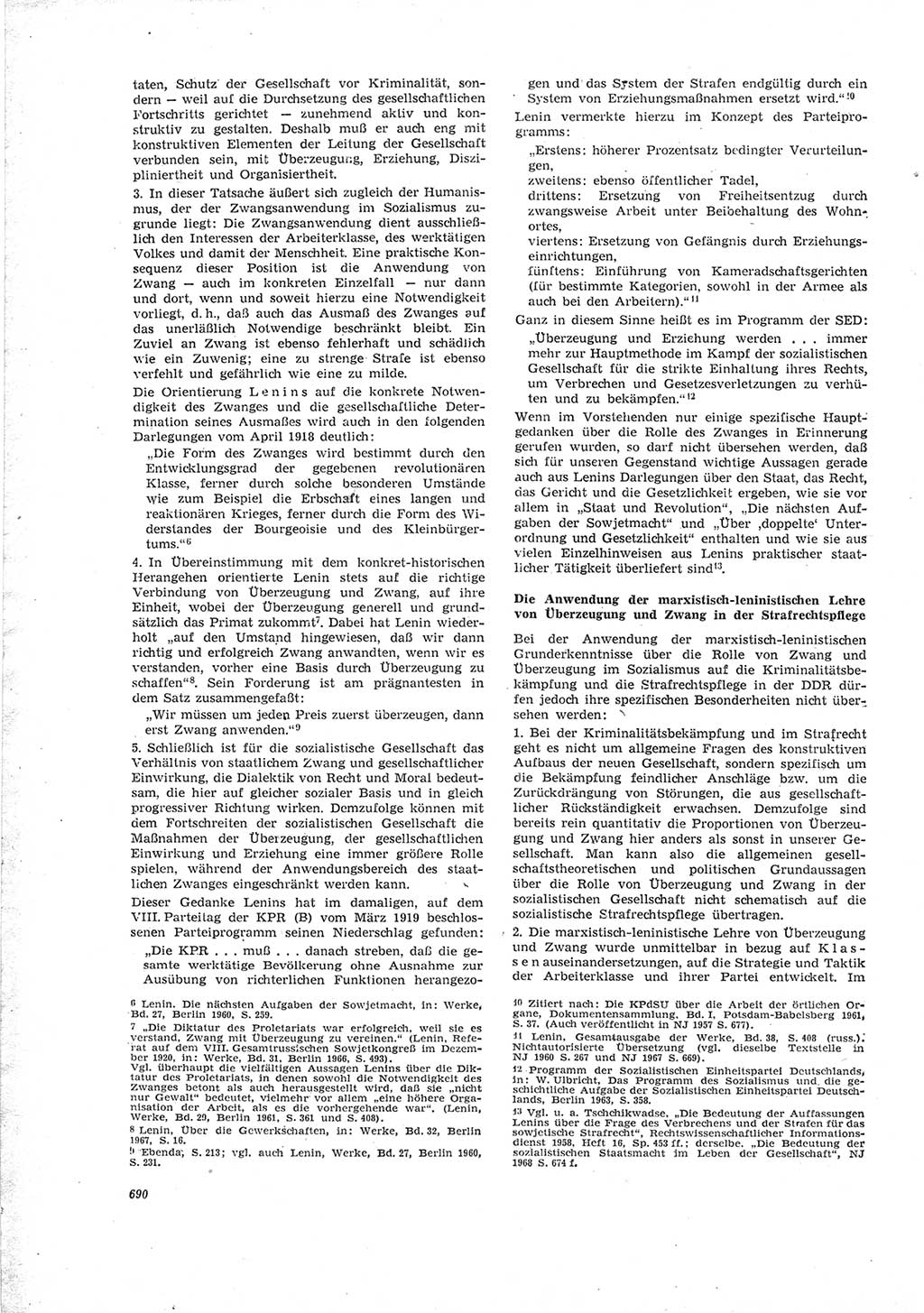 Neue Justiz (NJ), Zeitschrift für Recht und Rechtswissenschaft [Deutsche Demokratische Republik (DDR)], 23. Jahrgang 1969, Seite 690 (NJ DDR 1969, S. 690)