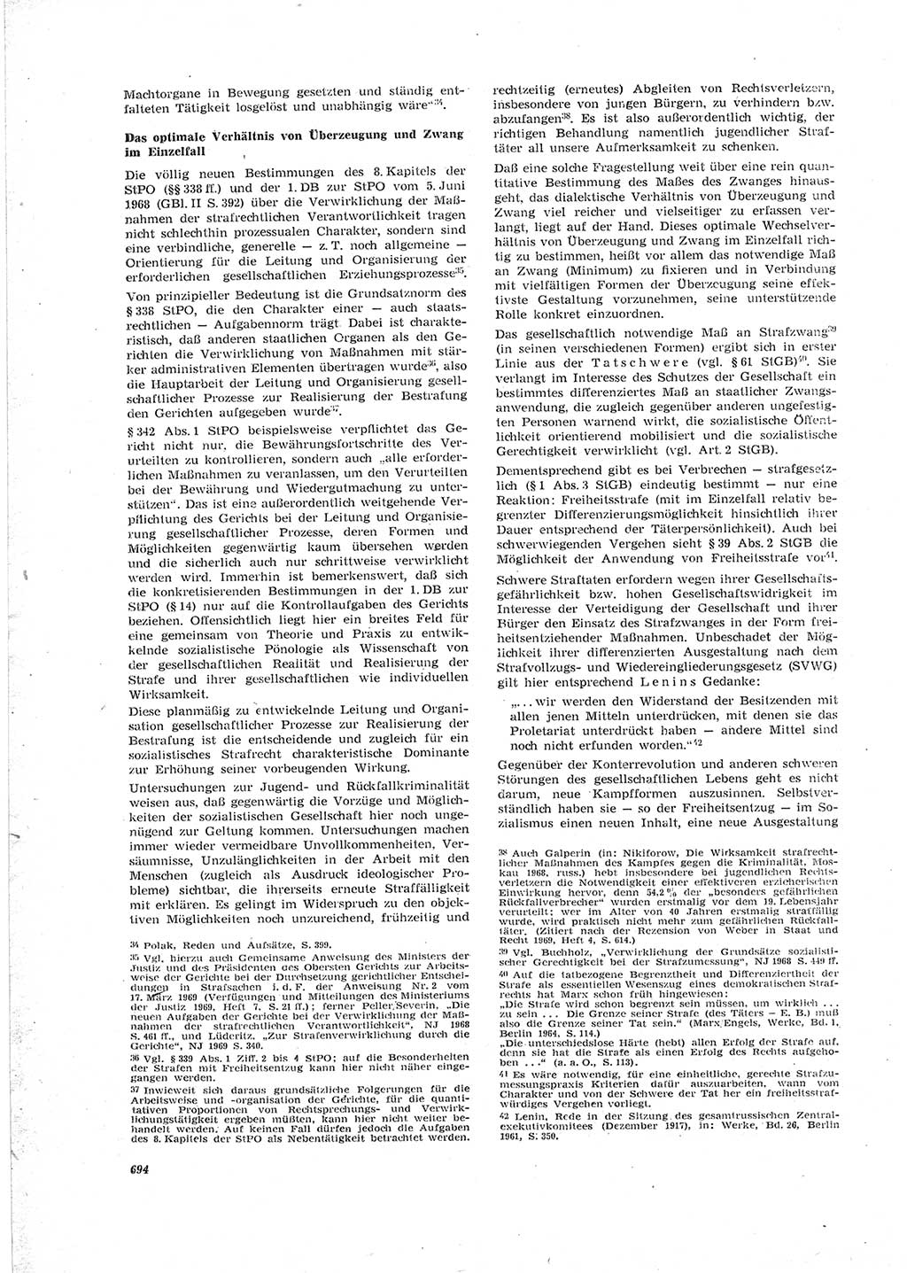 Neue Justiz (NJ), Zeitschrift für Recht und Rechtswissenschaft [Deutsche Demokratische Republik (DDR)], 23. Jahrgang 1969, Seite 694 (NJ DDR 1969, S. 694)