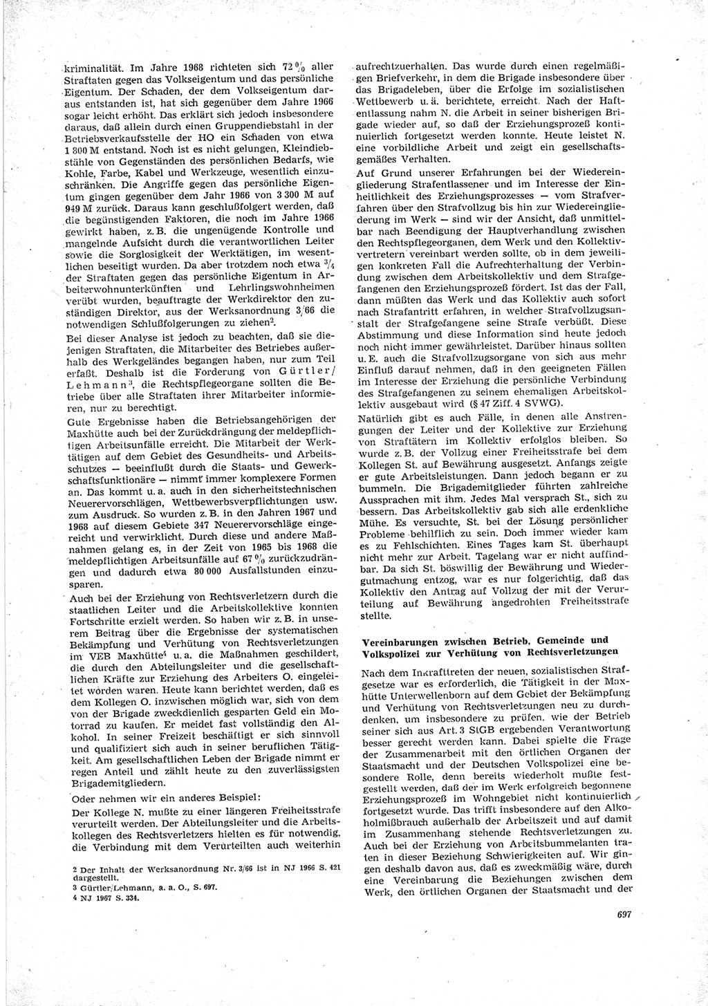 Neue Justiz (NJ), Zeitschrift für Recht und Rechtswissenschaft [Deutsche Demokratische Republik (DDR)], 23. Jahrgang 1969, Seite 697 (NJ DDR 1969, S. 697)