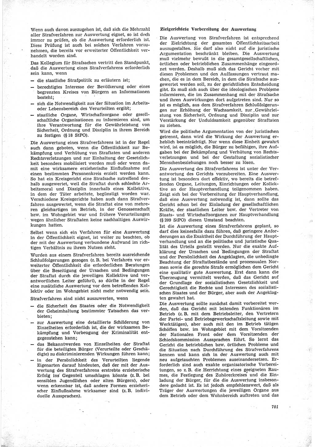 Neue Justiz (NJ), Zeitschrift für Recht und Rechtswissenschaft [Deutsche Demokratische Republik (DDR)], 23. Jahrgang 1969, Seite 701 (NJ DDR 1969, S. 701)