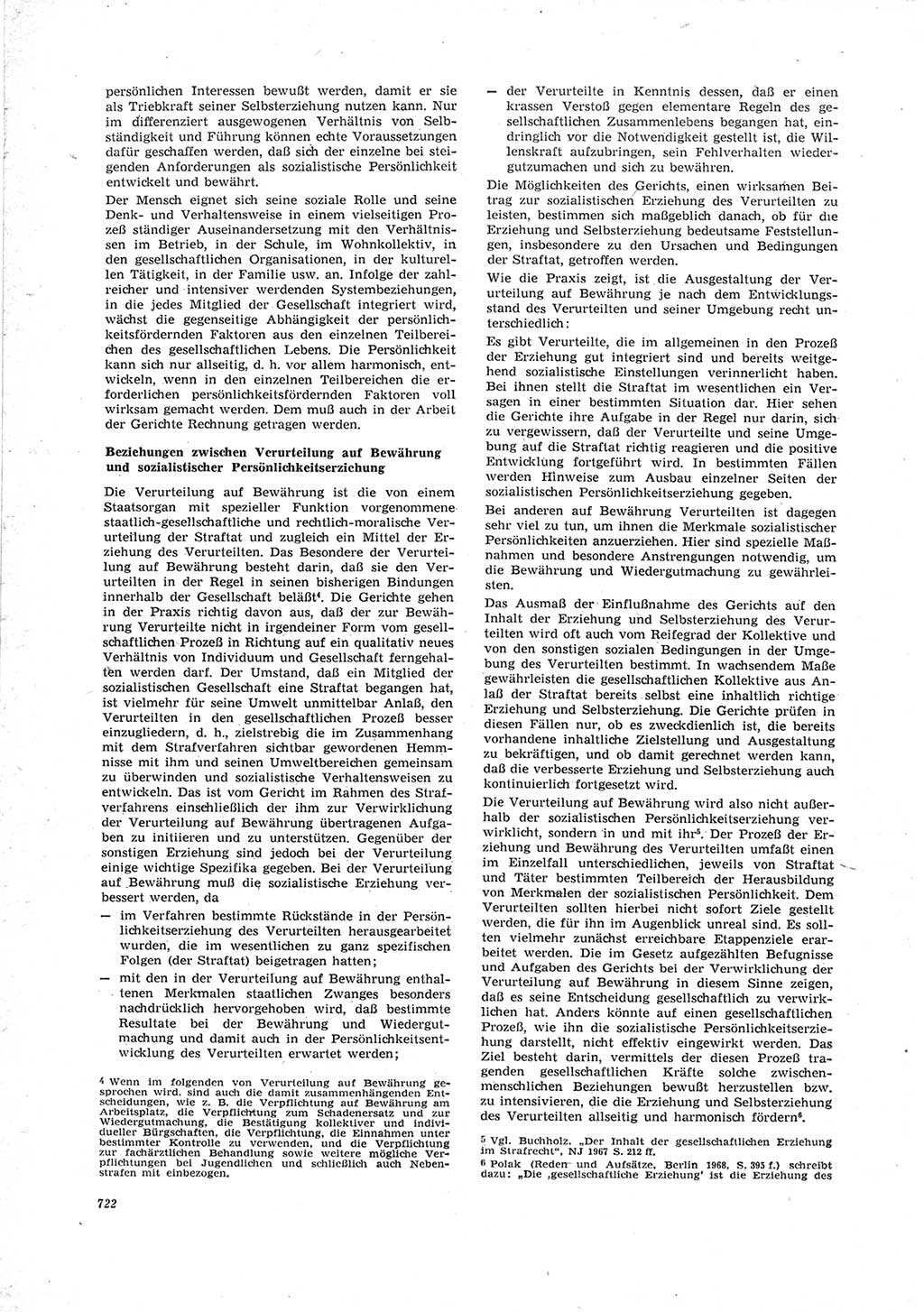 Neue Justiz (NJ), Zeitschrift für Recht und Rechtswissenschaft [Deutsche Demokratische Republik (DDR)], 23. Jahrgang 1969, Seite 722 (NJ DDR 1969, S. 722)