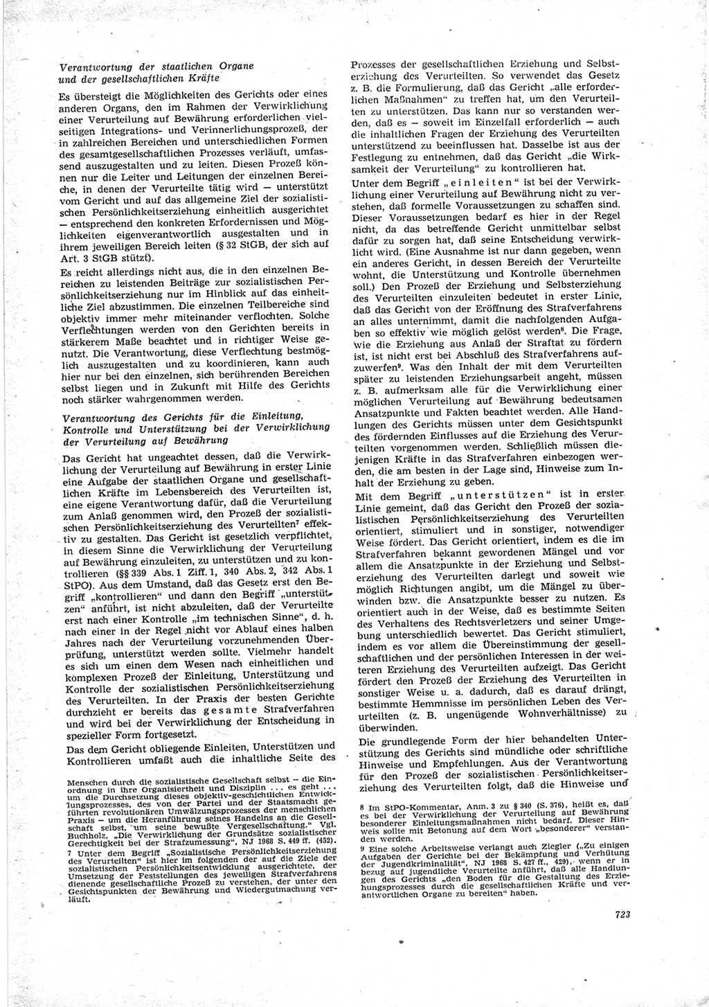 Neue Justiz (NJ), Zeitschrift für Recht und Rechtswissenschaft [Deutsche Demokratische Republik (DDR)], 23. Jahrgang 1969, Seite 723 (NJ DDR 1969, S. 723)