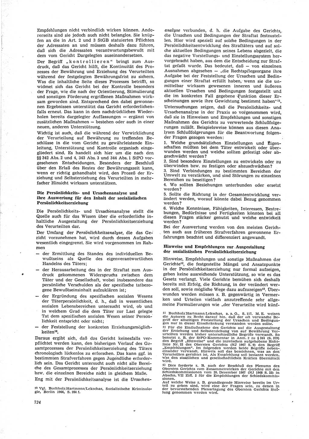 Neue Justiz (NJ), Zeitschrift für Recht und Rechtswissenschaft [Deutsche Demokratische Republik (DDR)], 23. Jahrgang 1969, Seite 724 (NJ DDR 1969, S. 724)