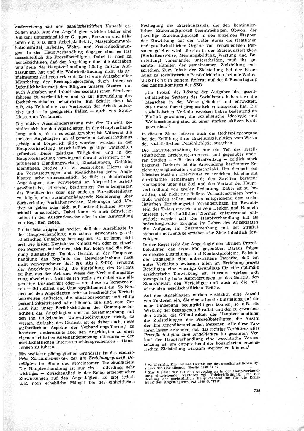 Neue Justiz (NJ), Zeitschrift für Recht und Rechtswissenschaft [Deutsche Demokratische Republik (DDR)], 23. Jahrgang 1969, Seite 729 (NJ DDR 1969, S. 729)