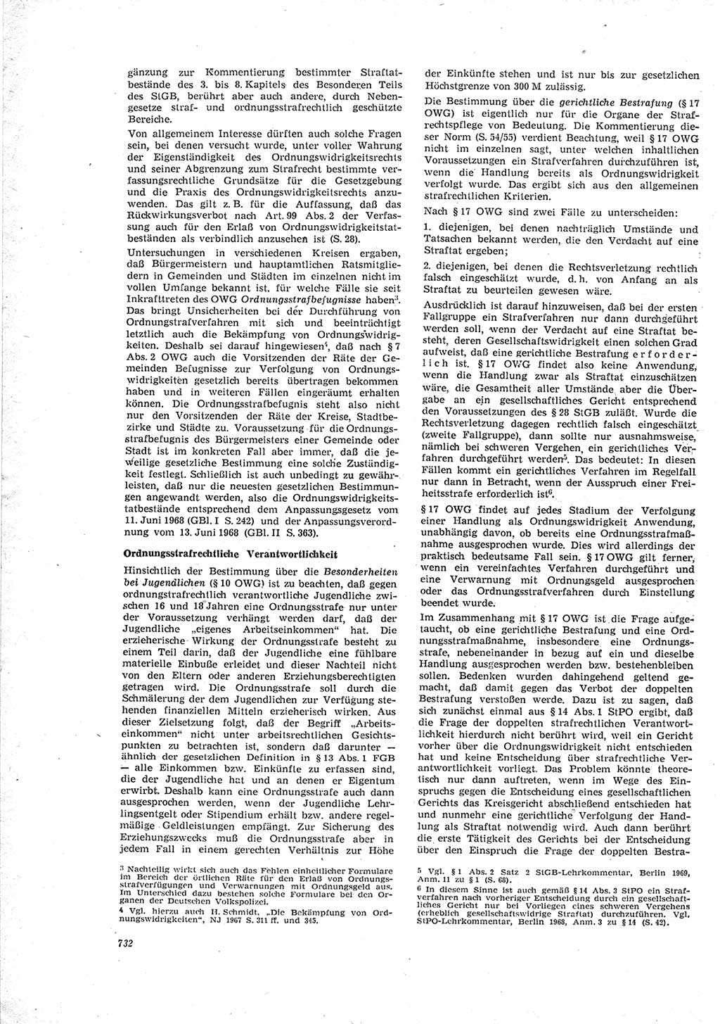 Neue Justiz (NJ), Zeitschrift für Recht und Rechtswissenschaft [Deutsche Demokratische Republik (DDR)], 23. Jahrgang 1969, Seite 732 (NJ DDR 1969, S. 732)