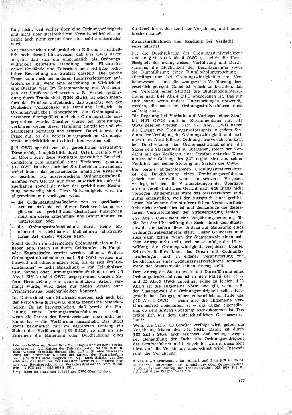 Neue Justiz (NJ), Zeitschrift für Recht und Rechtswissenschaft [Deutsche Demokratische Republik (DDR)], 23. Jahrgang 1969, Seite 733 (NJ DDR 1969, S. 733)