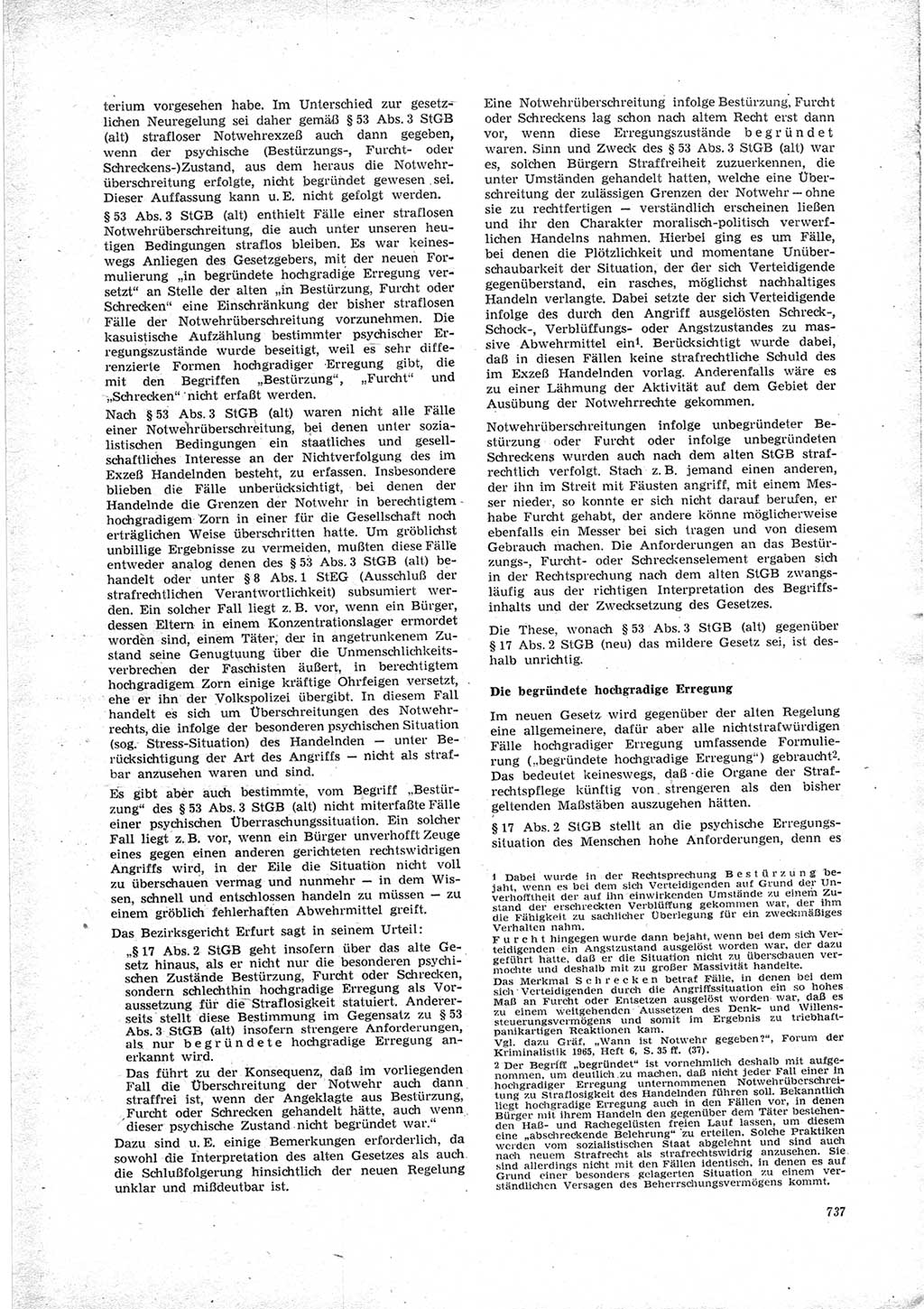 Neue Justiz (NJ), Zeitschrift für Recht und Rechtswissenschaft [Deutsche Demokratische Republik (DDR)], 23. Jahrgang 1969, Seite 737 (NJ DDR 1969, S. 737)
