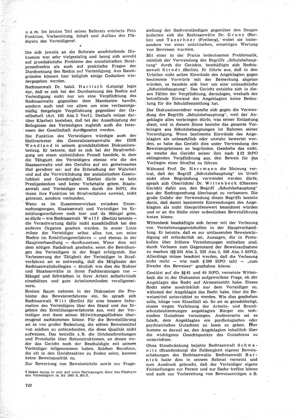 Neue Justiz (NJ), Zeitschrift für Recht und Rechtswissenschaft [Deutsche Demokratische Republik (DDR)], 23. Jahrgang 1969, Seite 742 (NJ DDR 1969, S. 742)