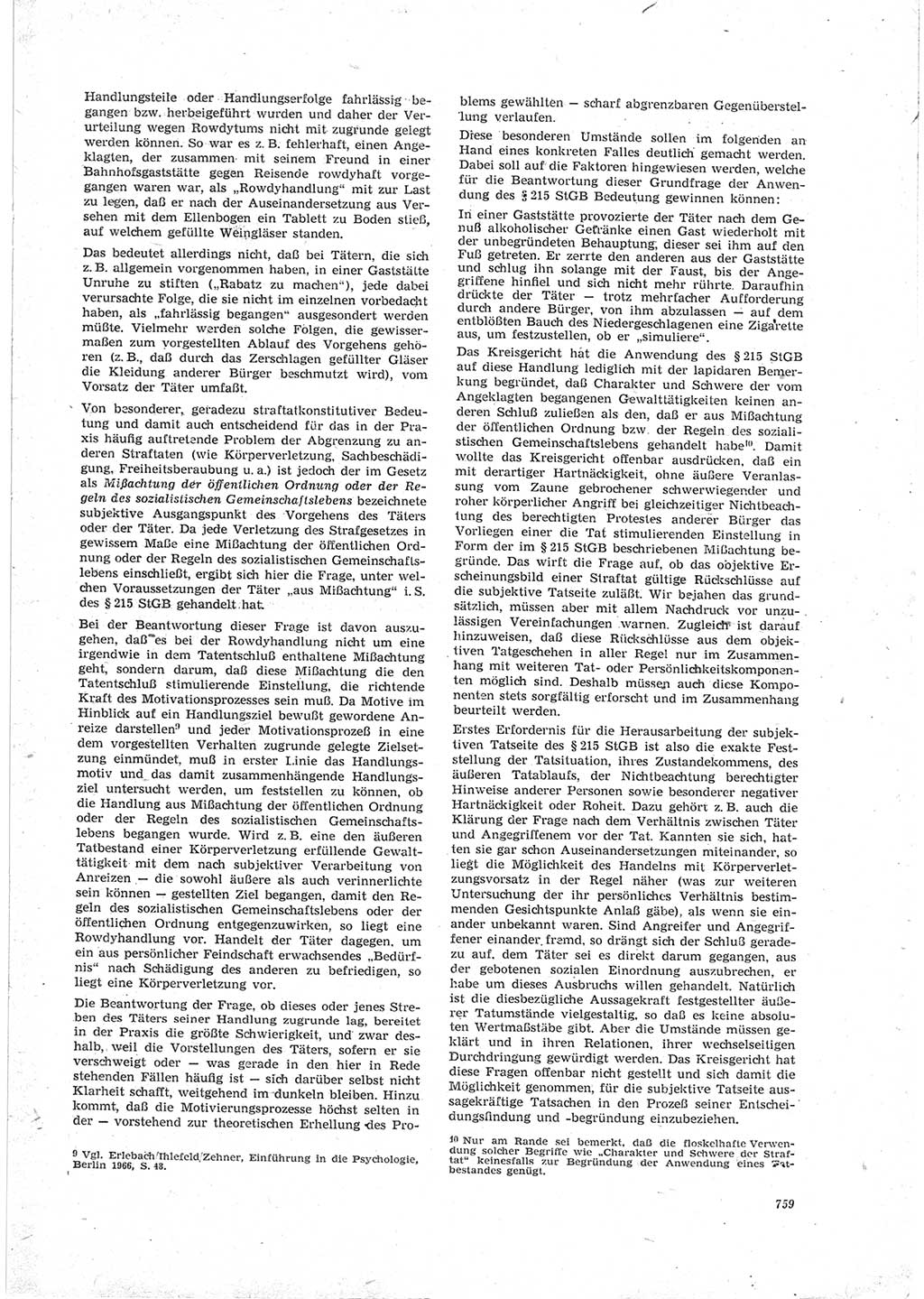 Neue Justiz (NJ), Zeitschrift für Recht und Rechtswissenschaft [Deutsche Demokratische Republik (DDR)], 23. Jahrgang 1969, Seite 759 (NJ DDR 1969, S. 759)